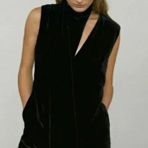 Massimo Dutti Black Velvet Jumpsuit NWT